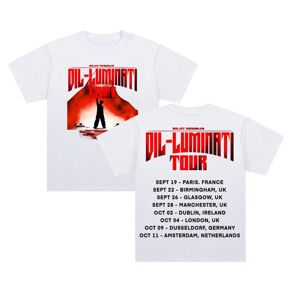 Diljit Dosanjh Dil-Luminati Europe 2024 Tour T-shirt Crewneck Short Sleeve Cotton Tee Women Men Streetwear Hip Hop Clothes