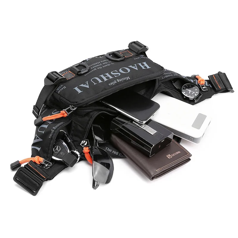 Men's Waist Bag Oxford Spinning Crossbody Casual Portable Small Bag Waterproof Oxford cloth Chest Bag
