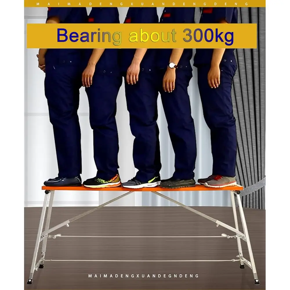 Adjustable Height Work Platform for Drywall and Multipurpose Ladder with Stool, 40cm x 150cm Work Bench