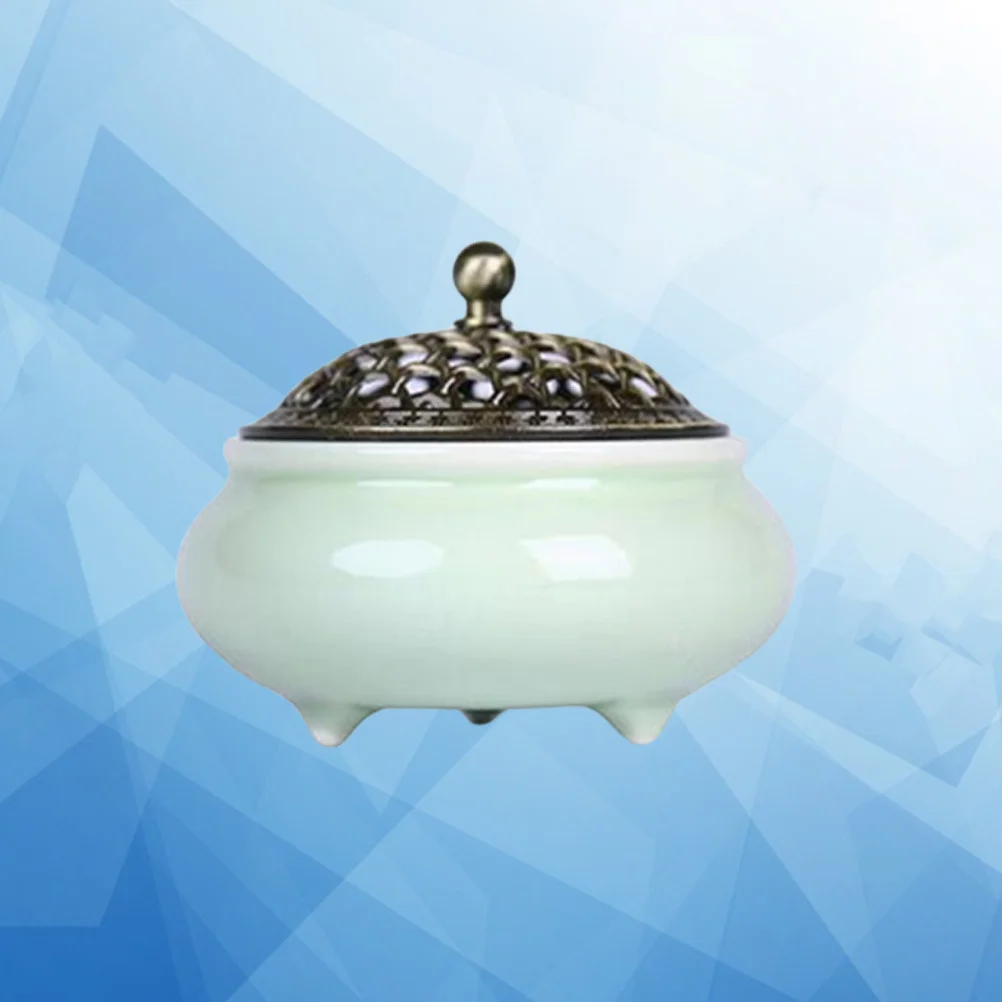 

Vintage Incense Burner Aroma Therapy Ceramic Green Desktop Decoration for Yoga Meditation Relaxation Incense Burners