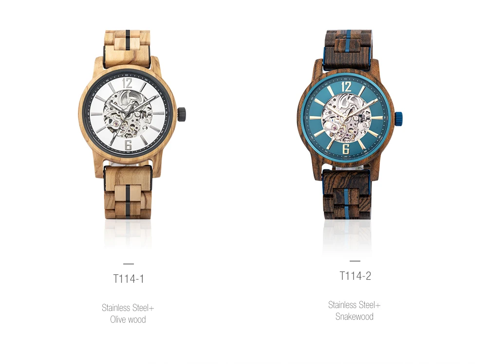 BOBO BIRD Wooden Automatic Mechanical Watch Men New Top Luxury Wristwatch Fashion Luminous Clock Great Gift Wood Box Custom Logo