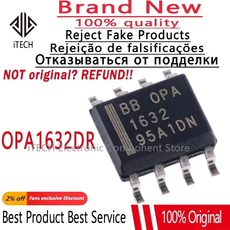 5pcs/lot Original OPA 1632 OPA1632 OPA1632DR SOP-8 Chipset 100% New and Genuine