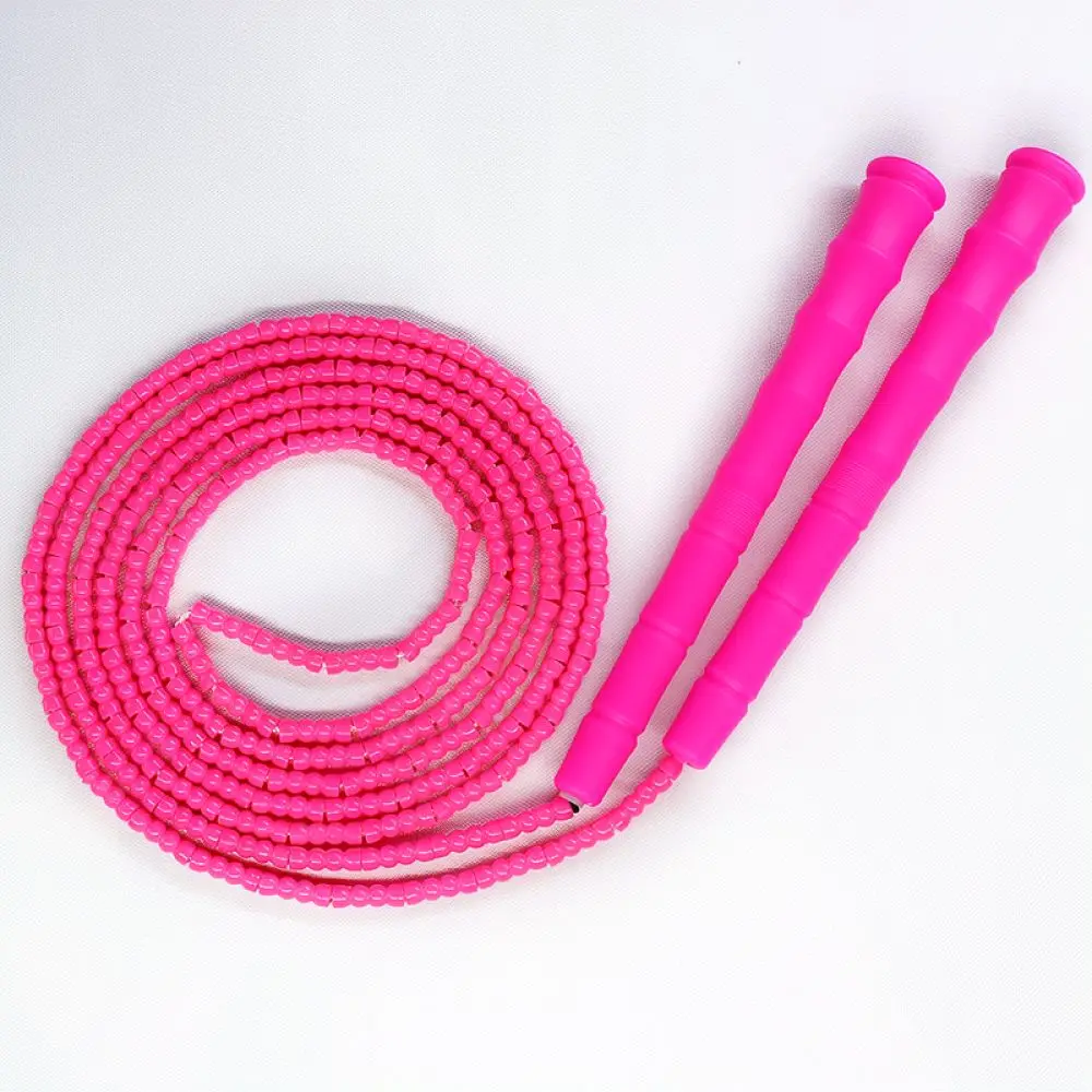 Durable Kids Skipping Rope Segmented Soft Beads Adjustable Length Lightweight Handle School Exercise Fitness Training Tool