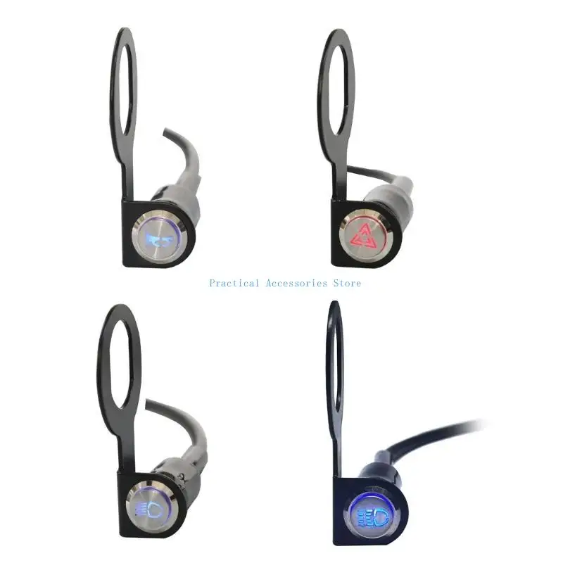 U75E الفولاذ المقاوم للصدأ لحظة زر دراجة نارية المقود التبديل لعشاق التخصيص تعديل السيارات الرجعية #2