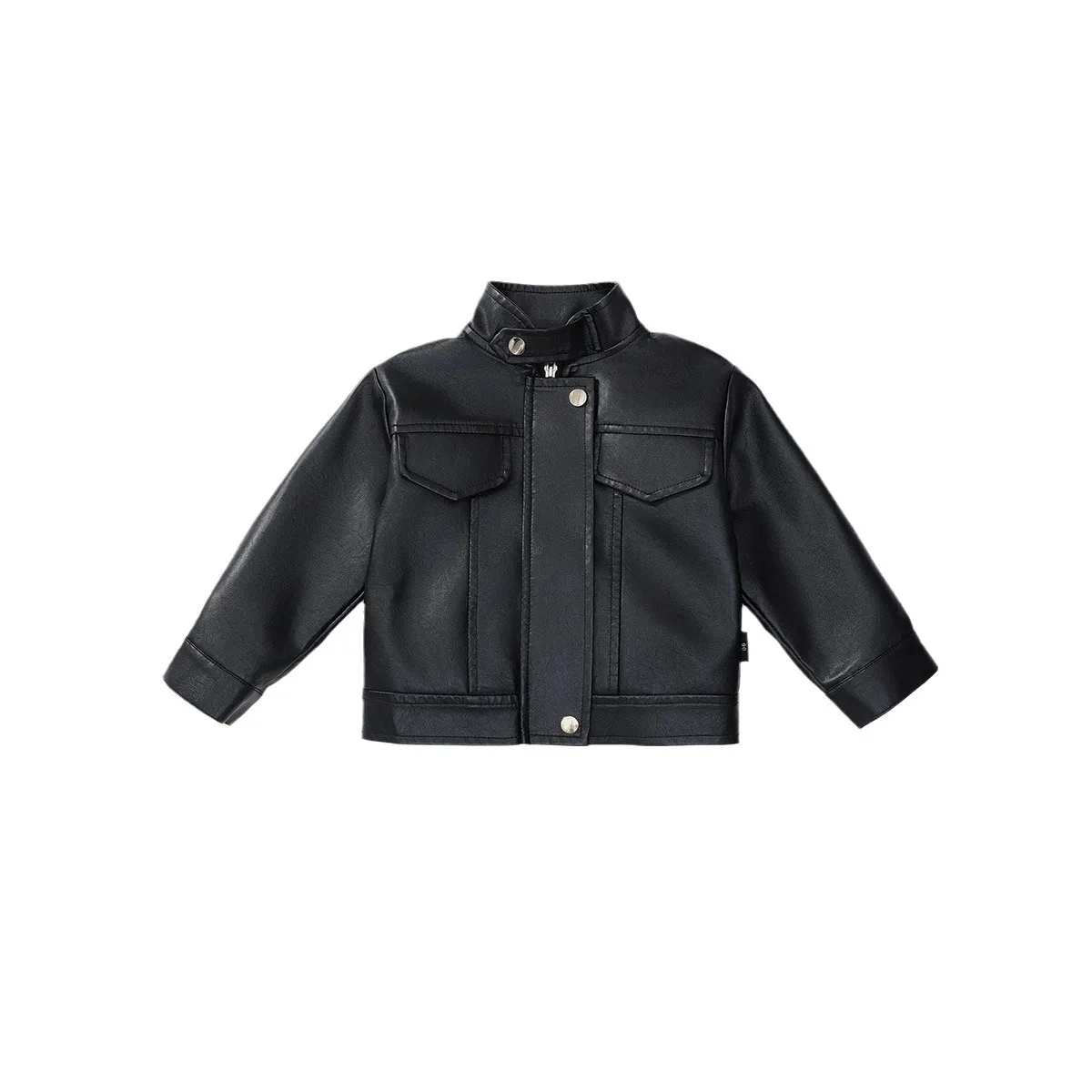

Girls' Autumn Leather Jackets New Styles Children's Short Stand-Up Collar Motorbike Suits - Fashionable Kids' Outerwear
