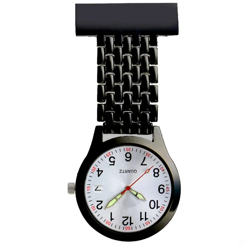 New Double Calendar Medical Pocket Watch Calendar Nurse's Watch Pocket Watch Men's Chest Watch Pin Buckle Waterproof Lettering S