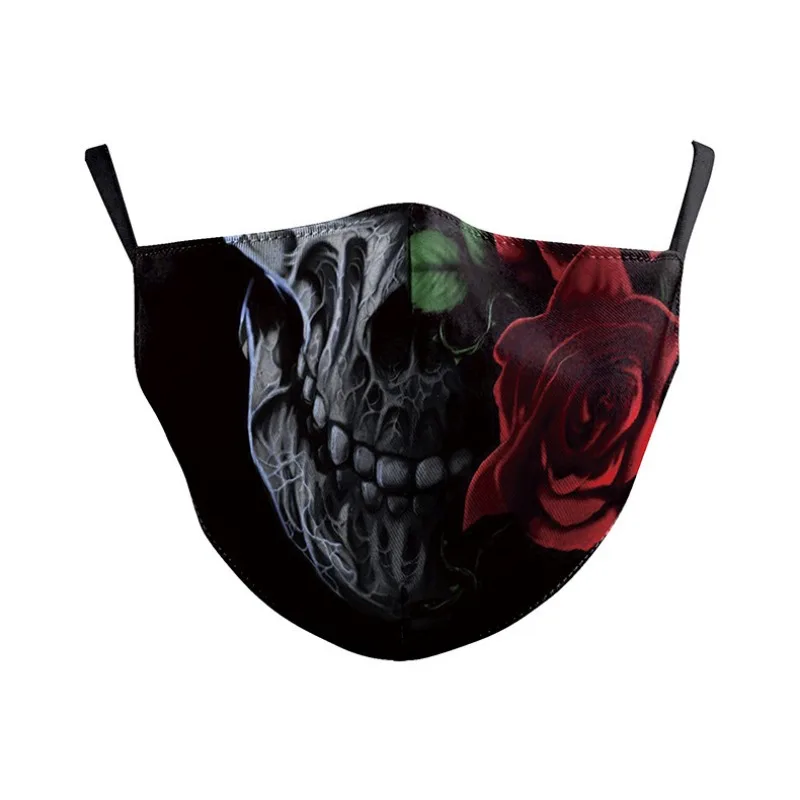 Halloween Printing Dustproof Mask Adult Fashion Cool Cartoon Pattern Cotton Breathable Life Mask 06#