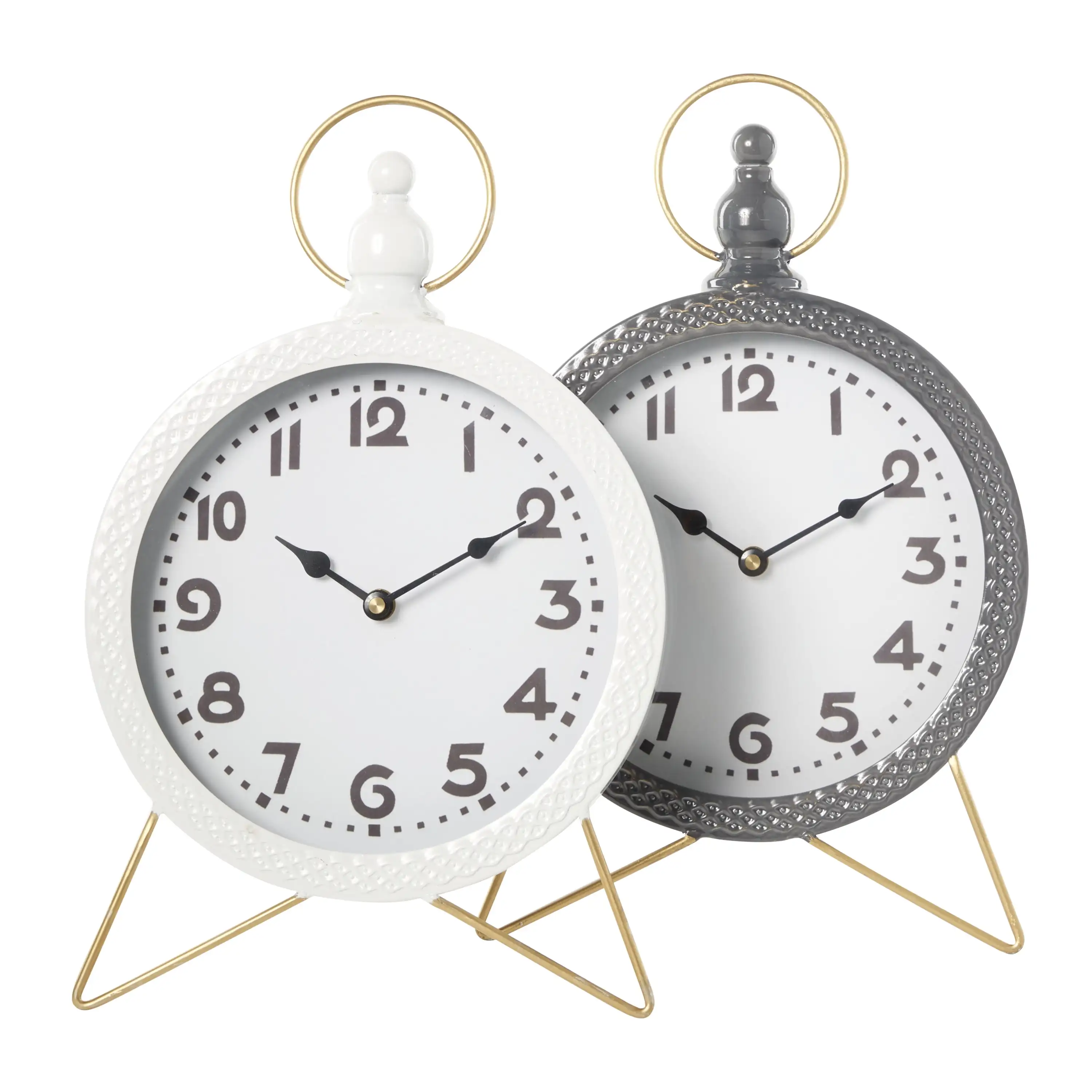 

16 Multi Colored Metal Clock with Gold Accents, Set of 2