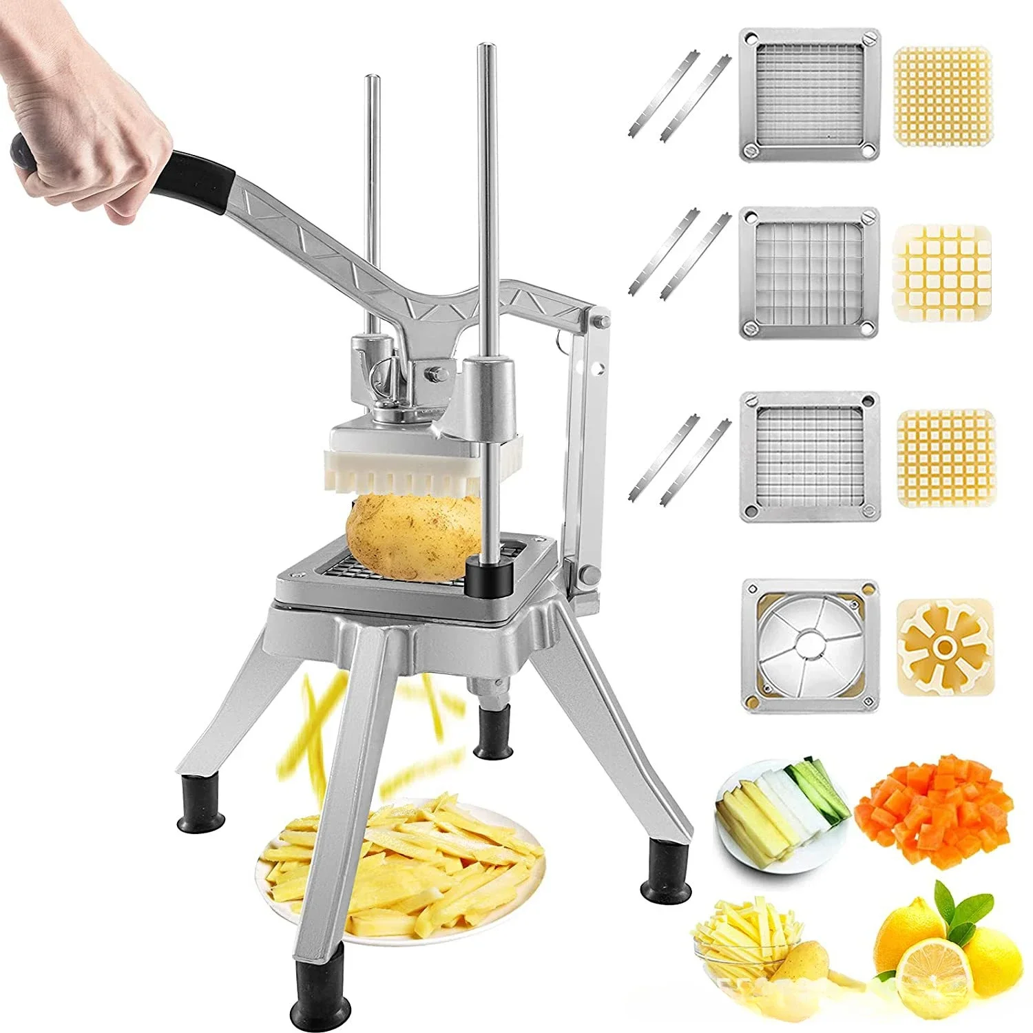 Lever cutting, multi-functional fruit and vegetable slicing, block manual dicing machine