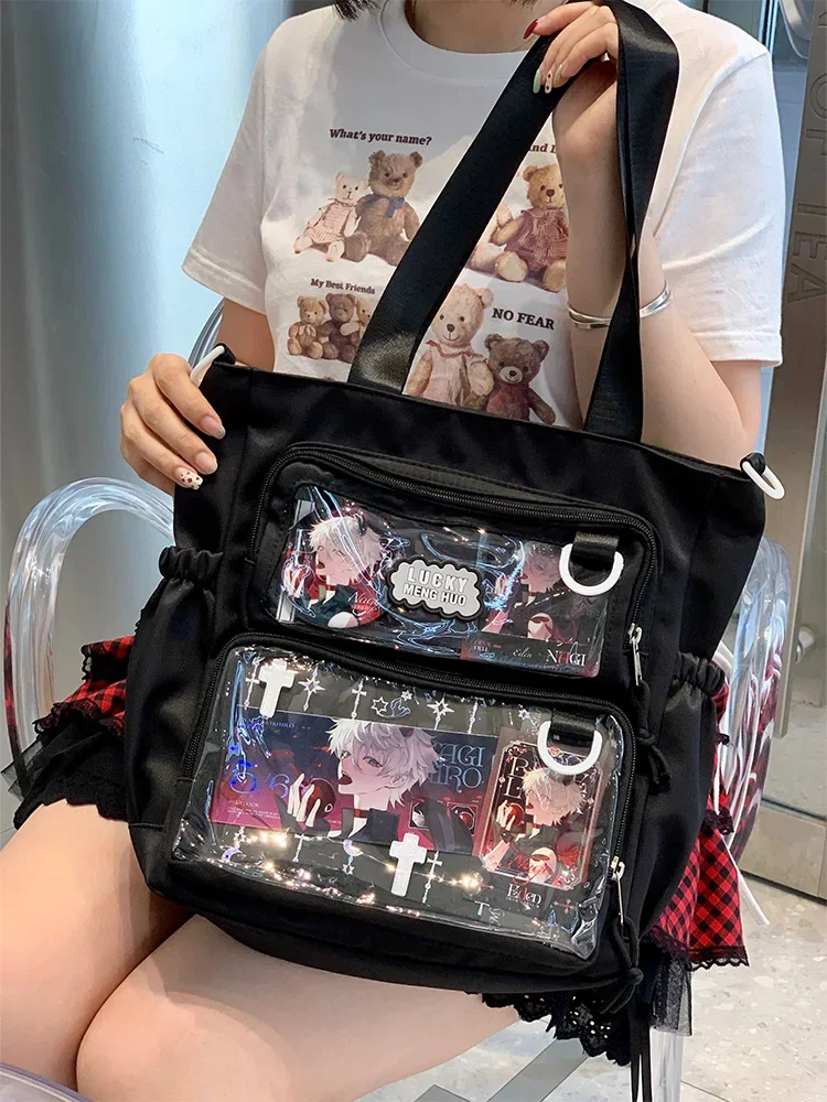 

Transparent Ita Bag Niche Japanese Casual Large Capacity Girl Shoulder Crossbody Bag Fashionable Ulzzang Tote Bag ItaBag