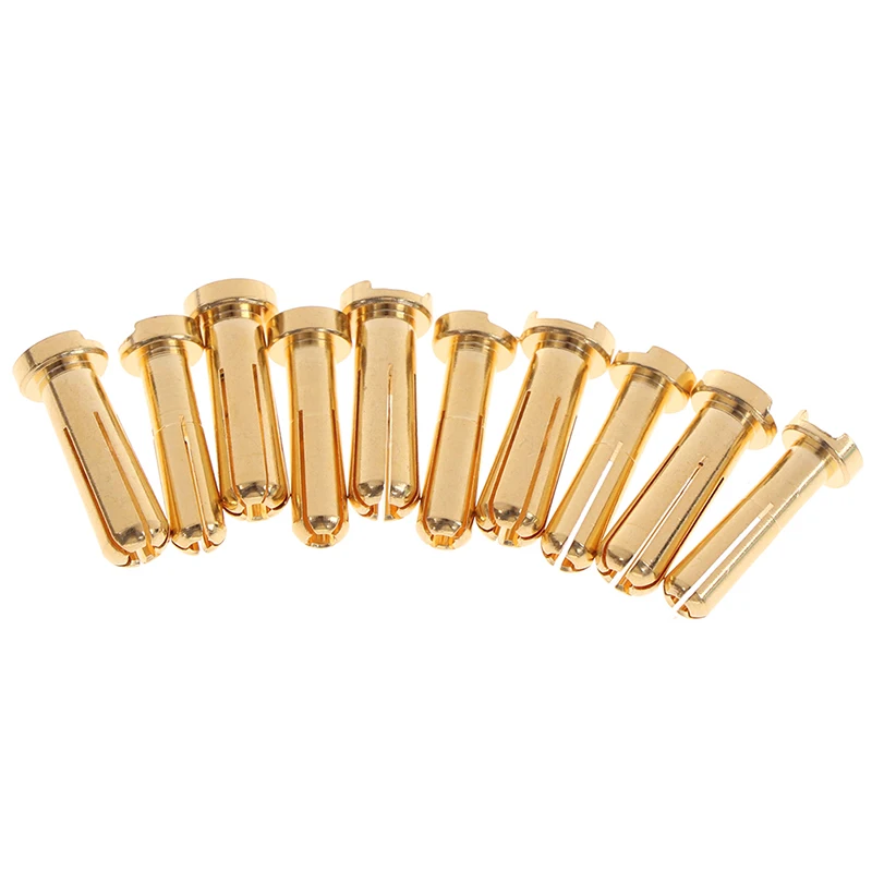 5pcs 4/5mm Bullet Banana Plug Connector Male for RC Battery Part Gold Plated