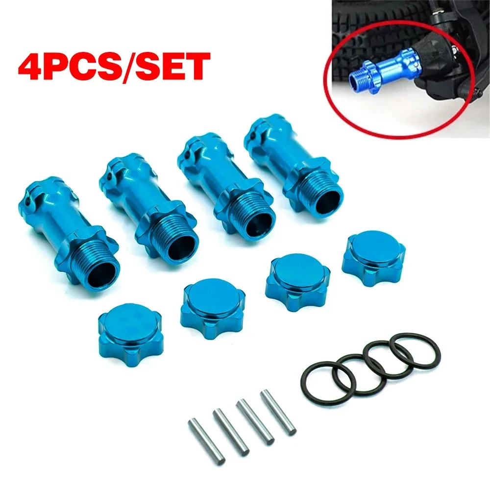 

4pcs Wheel Hex Hub M17 17mm M37 37mm Extension Adapter 12mm Anti-Dust Capx4 Longer Combiner Coupler For 1/8 RC Model Car Parts