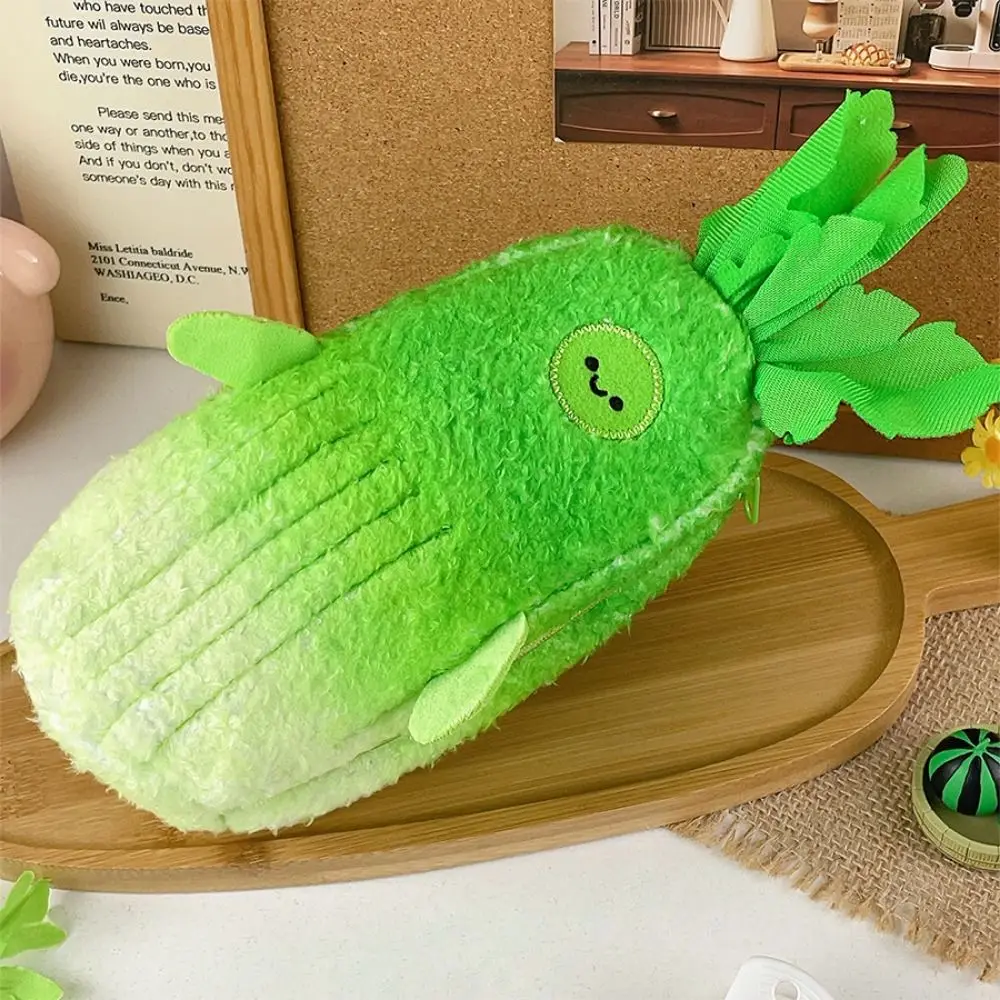 

Korean Style Broccoli Garlic Pen Bag Desktop Storage Aesthetic Vegetable Stationery Bag Ins Style Large Capacity