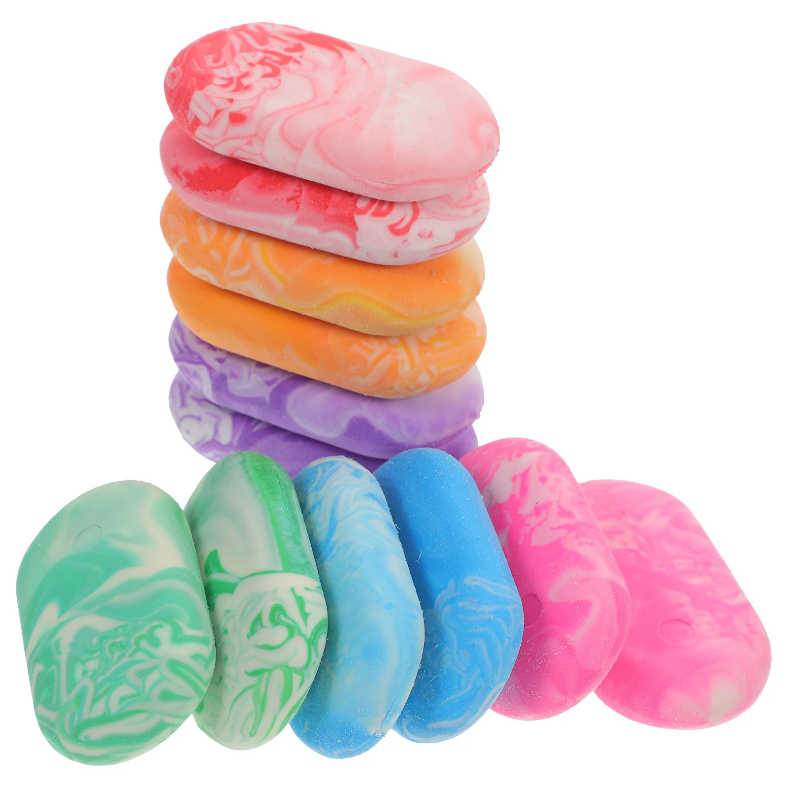 12 Pcs Cute Small Erasers Classroom Supplies Marble Adorable Stationery for Drawing Bulk
