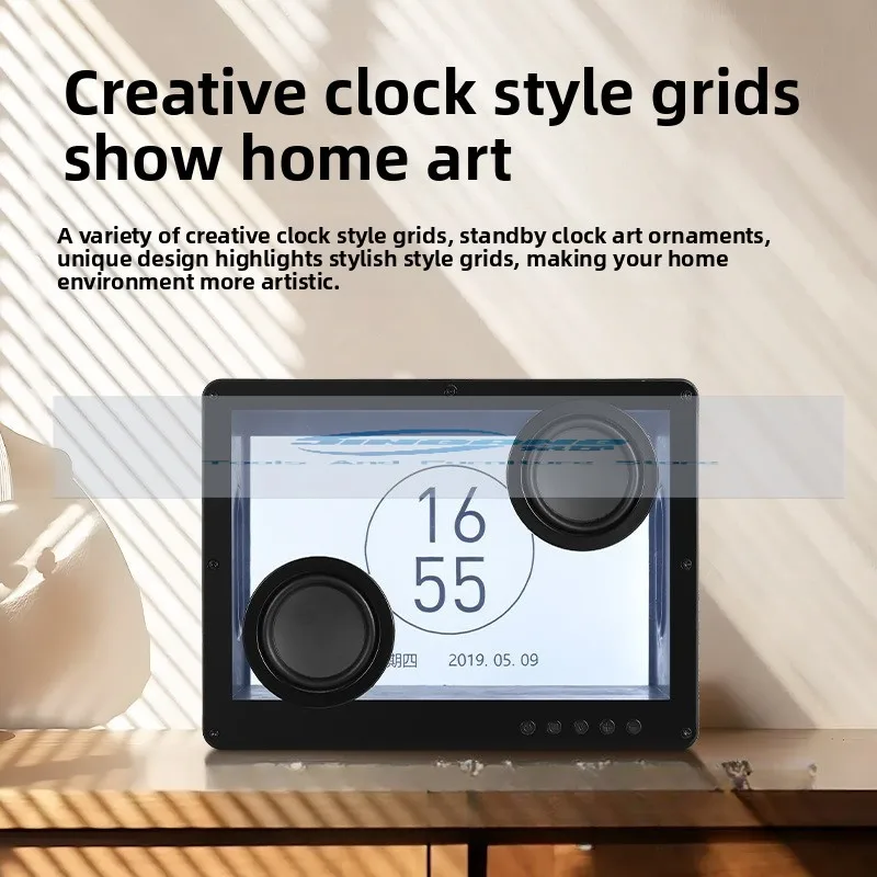 مكبر صوت شفاف كلمات عائمة مكبر صوت بلوتوث لاسلكي يتم توصيلها في غطاء خلفية بطاقة TF #5