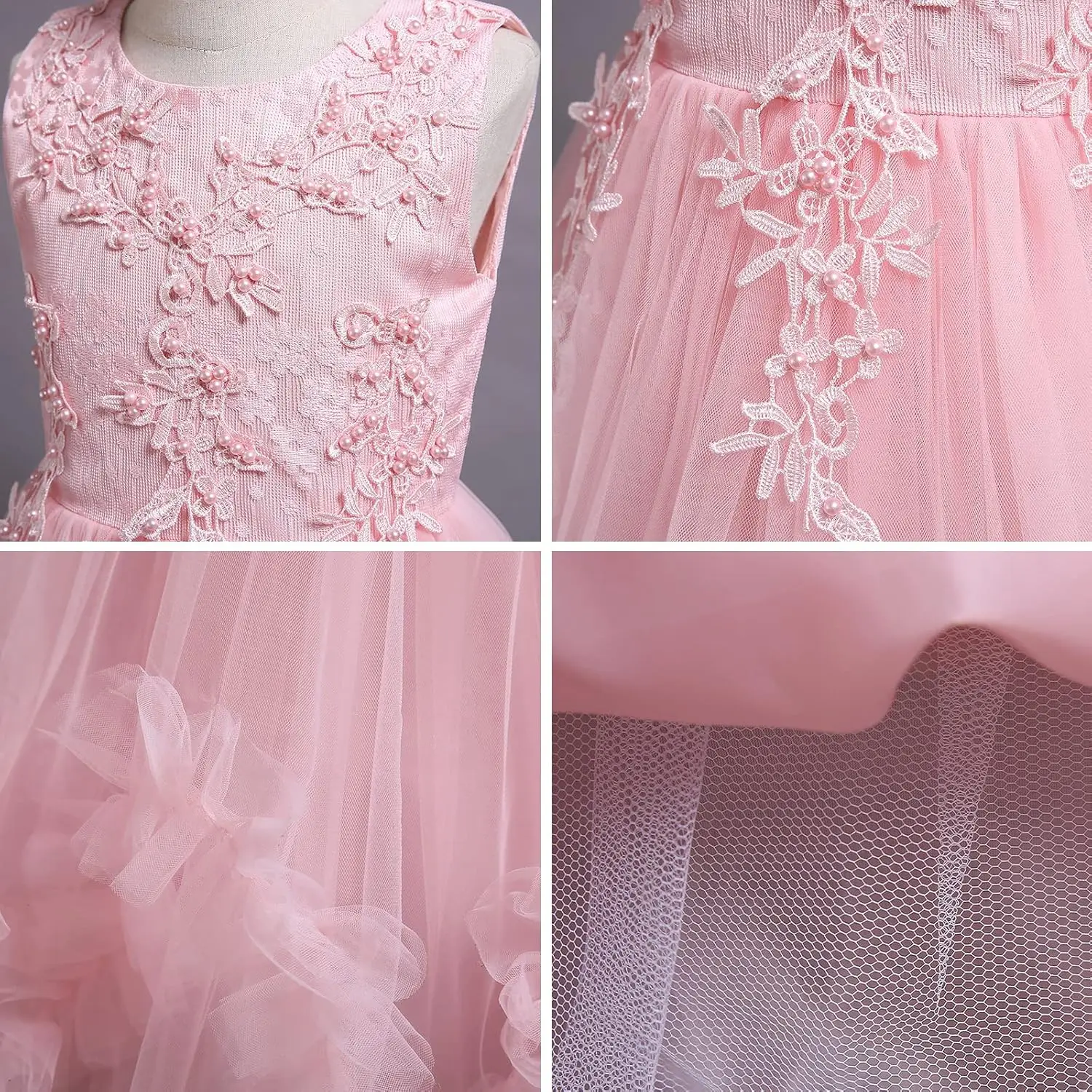 Flower Girl Princess Flower Bohemian Lace Embroidery Star Children's Dress Baby Party Evening Wedding Fluffy Communion Maxi Gown