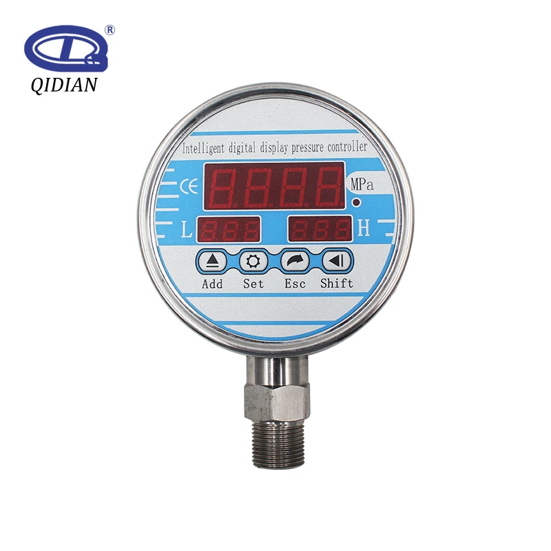 QDX50B 0-100Mpa Digital Pressure Gauge 100mm Dial Electric Contact Hydraulic Pressure Gauge 200bar 400 bar Pressure Guage