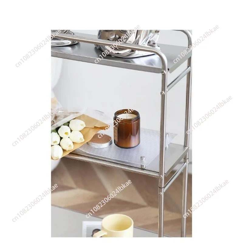 Multi-layer Metal Shelf Ins Modern Style Floor Removable Pulley Storage Rack Kitchen Islands and Trolleys Rolling 19CM 27CM