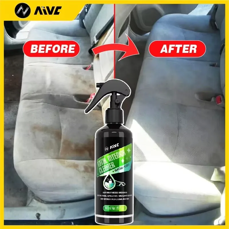 Car Interior Fabric Cleaner Spray, Powerful Stain Remover For Auto Seats, Carpets, Headliners & Upholstery