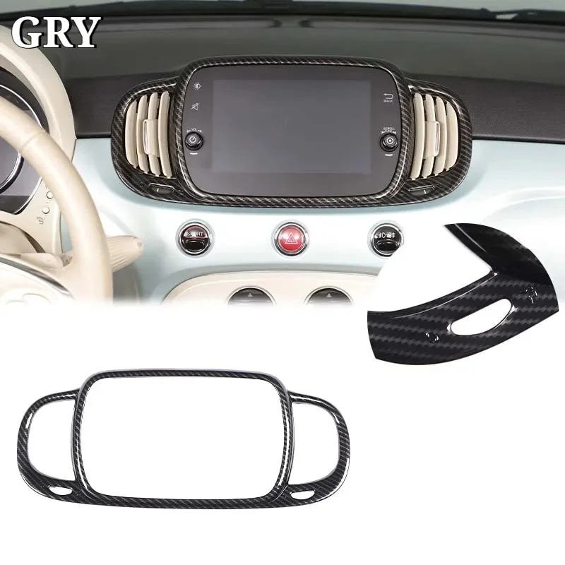 

Car Central Control Air Outlet Frame Cover Trim For Abarth 595 695 Fiat 500 2016-2025 ABS Carbon Fiber Interior Car Accessories