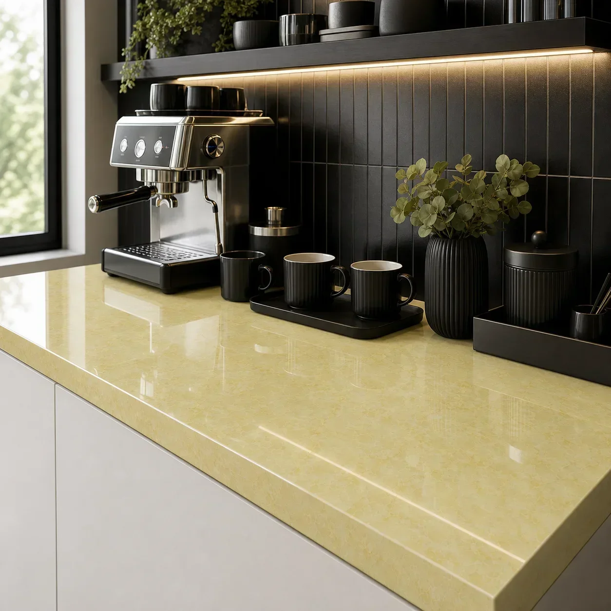 High-Gloss Marble-Pattern Wall Stickers Waterproof And Wear-Resistant Ideal For Kitchen Backsplash And Countertop Decoration.
