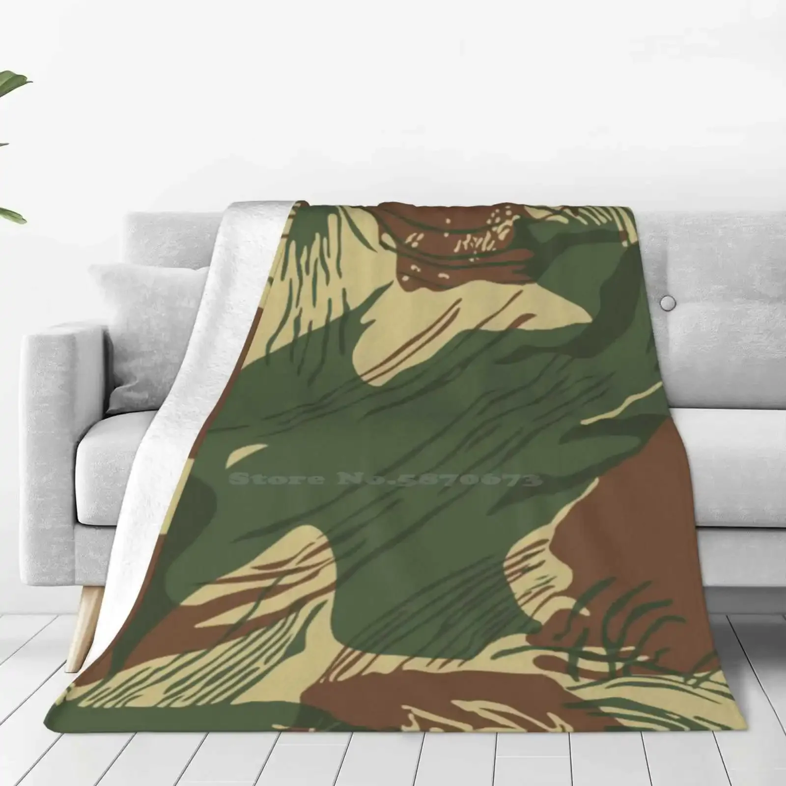 Rhodesian Brush Stroke Camouflage Trend Style Funny Fashion Soft Throw Blanket Brushstroke Camouflage Africa Military Rhodesian