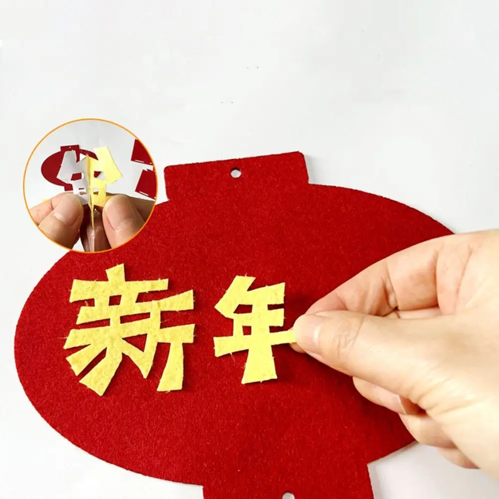 Crafts Chinese Style Decoration Pendant Maroon Layout Props New Year Educational Toys with Hanging Rope DIY Toy