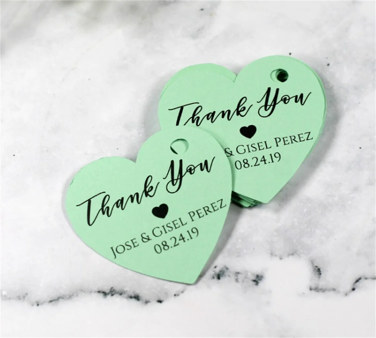 50pcs Personalized Heart Shaped Tags - Cream Heart Tags - Bridal Shower Tags - Wedding Favor Labels - Heart Thank You Tags - Fav