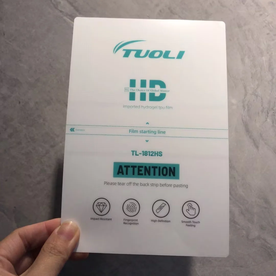 TuoLi 50 Uds TL1812HS HD película de hidrogel TPU importada a prueba de explosiones para Sunshine Devia Rock Space Zero Stock máquina cortadora de pantalla