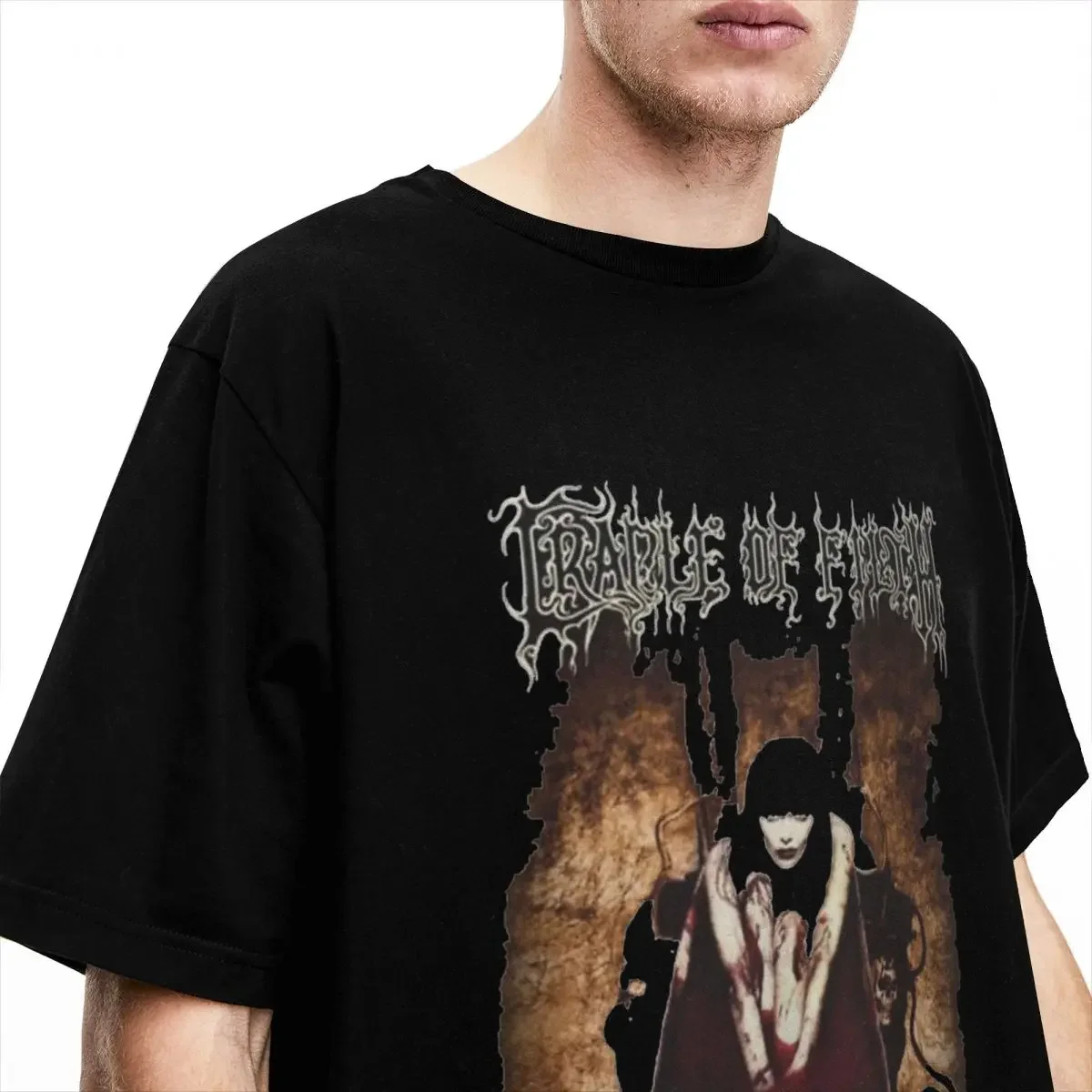 Men Women's Cradle Of Filth Band Rock T Shirts Accessories Black Metal Cotton Clothing Street Wearing Short Sleeve Crewneck Tees