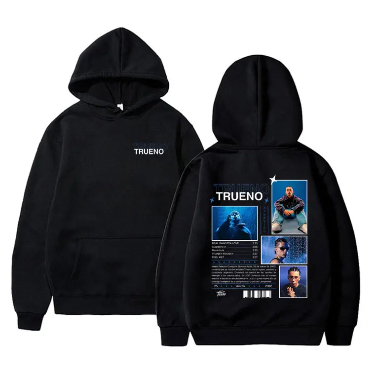 

Rapper Trueno Tour 2025 Hoodie Male Hip Hop Fashion Oversized Hooded Tracksuit Unisex Casual High Quality Fleece Cotton Hoodies