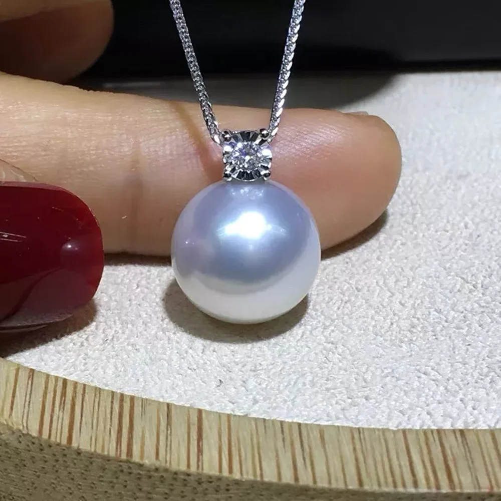 Bestselling AAA 11-12mm 10-11mm South Sea White Round Pearl Pendant Necklace 18 