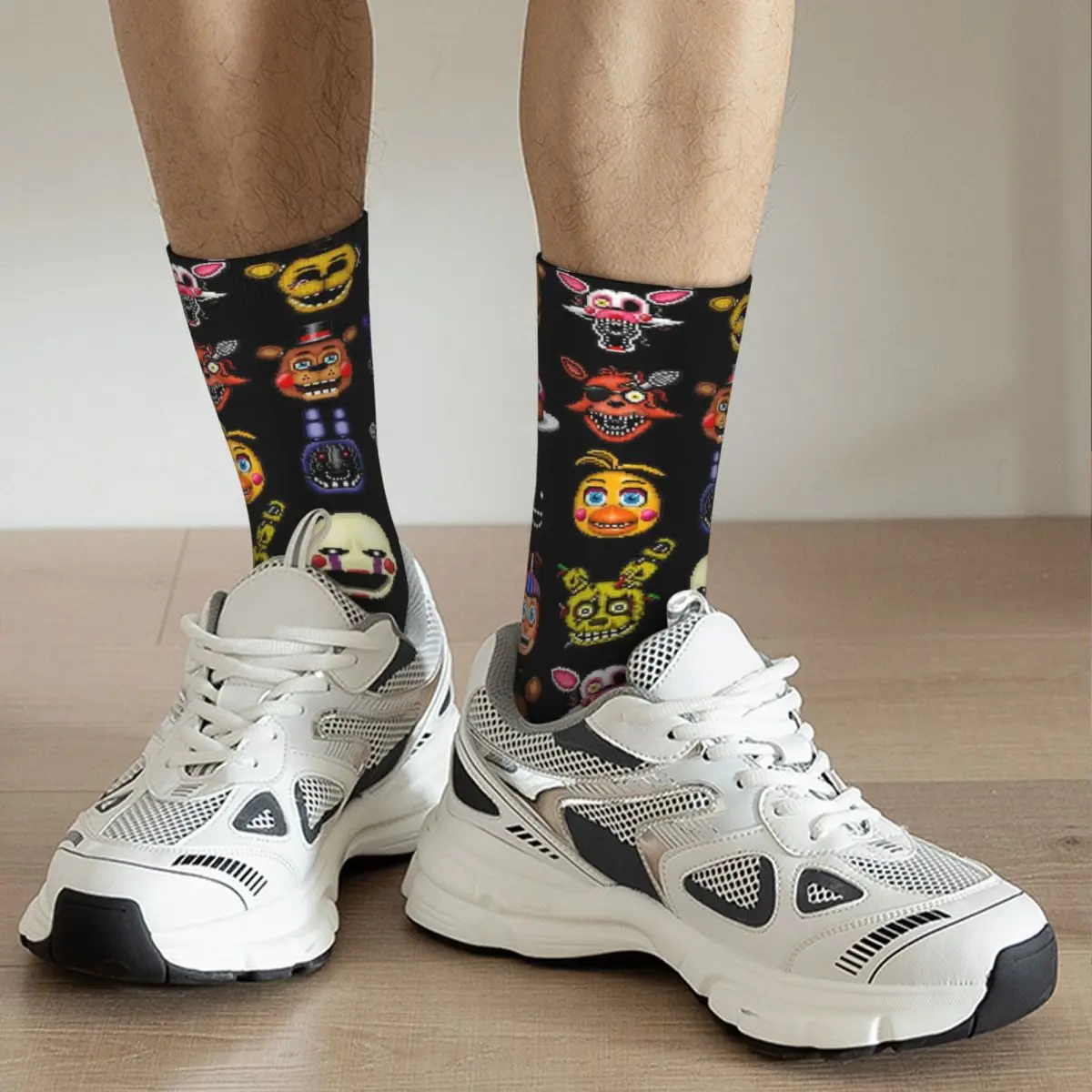 Chaussettes Hip-hop Five Nights At Football, Chaussettes longues en polyester Freddy, Chaussettes respirantes unisexes