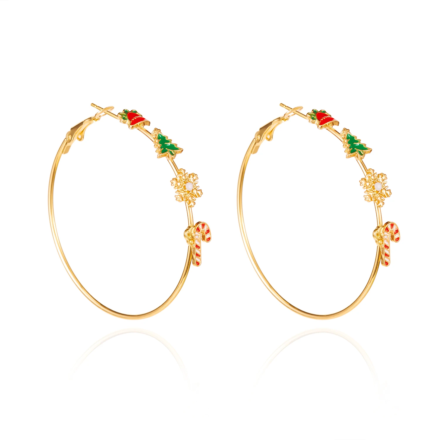 Exquisite Strass-Schneemann-Ohrringe für Frauen, Minimalistische Weihnachtsbaum-Glocken-Schleifen-Ohrringe, Neujahrs-Freundschaftsschmuck Geschenke – Detail 9