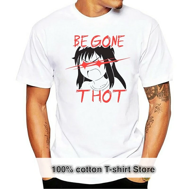 Summer Tops Hip Hop Begone Thot Ahegao T shirt Men O-Collar Short Sleeve Casual Male T-shirt Unisex Tees T392