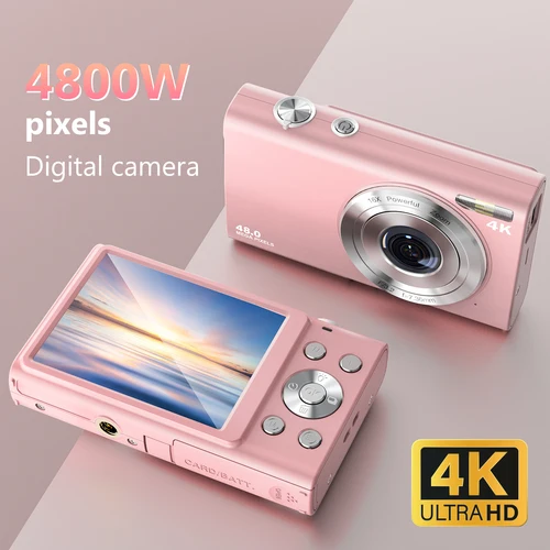 Imagen 1 del producto Cámara Digital 4K con enfoque automático, cámara Vlogging HD de 48MP con pantalla grande de 2,8 "", cámara de videocámara para fotografía para niños y adultos
