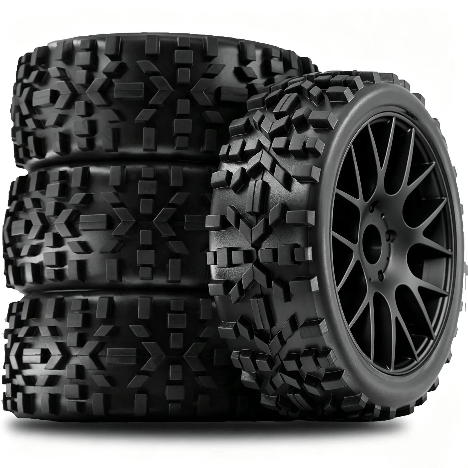1/8 RC Car Tires and Wheels 17mm Hex RC Buggy Tires for 1/8 Arrma Typhon 3S 6S HSP Kyosho MP10