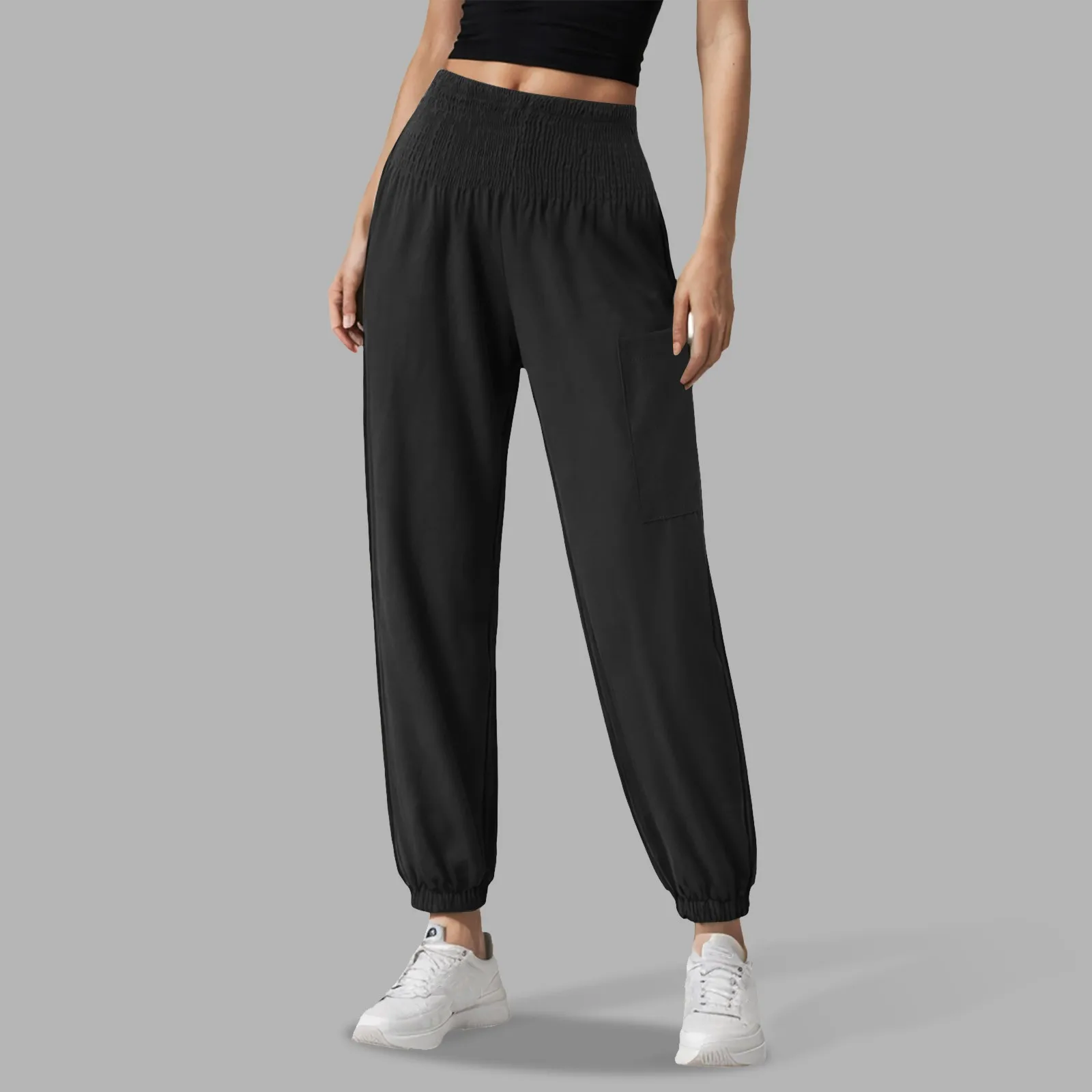 High Waist Tapered Leg Jogger Pants for Women