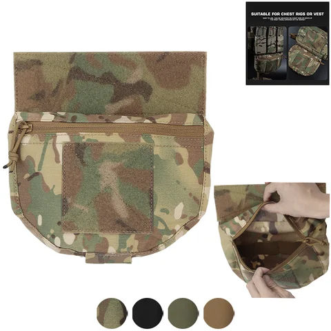 전면 드롭 패널 복부 파우치 모듈형 에어소프트 플레이트 캐리어 가슴 장비 보관 부착 시스템 전면 패널 보관 가방