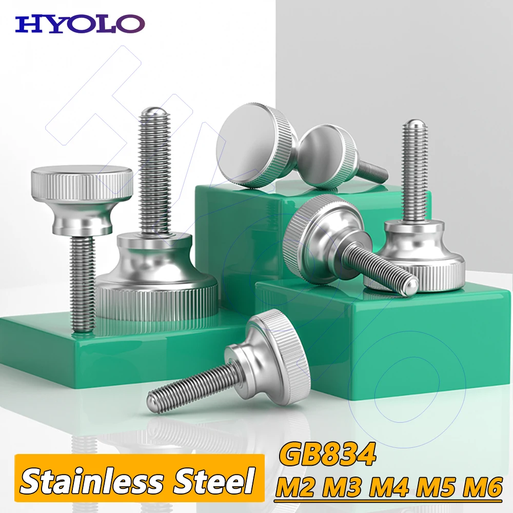 

Stainless Steel Thumb Screws Knurled Step High Head Hand Tighten Adjust Screw Curtain Wall Glass Lock Bolts GB834 M2 M3 M4 M5 M6