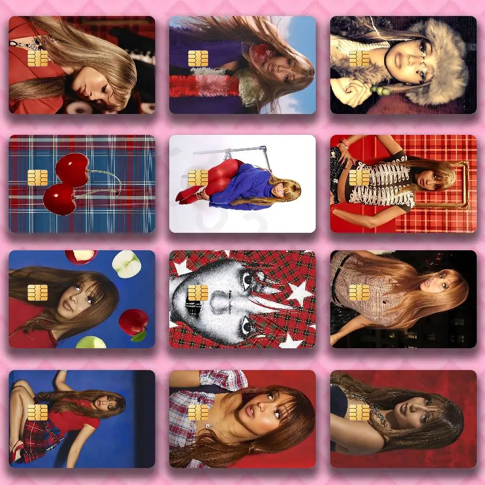 

P-PinkPantheress-S Sticker Film Tape Skin for Credit Card Debit Card Cartoon Waterproof Stickers Small Chip