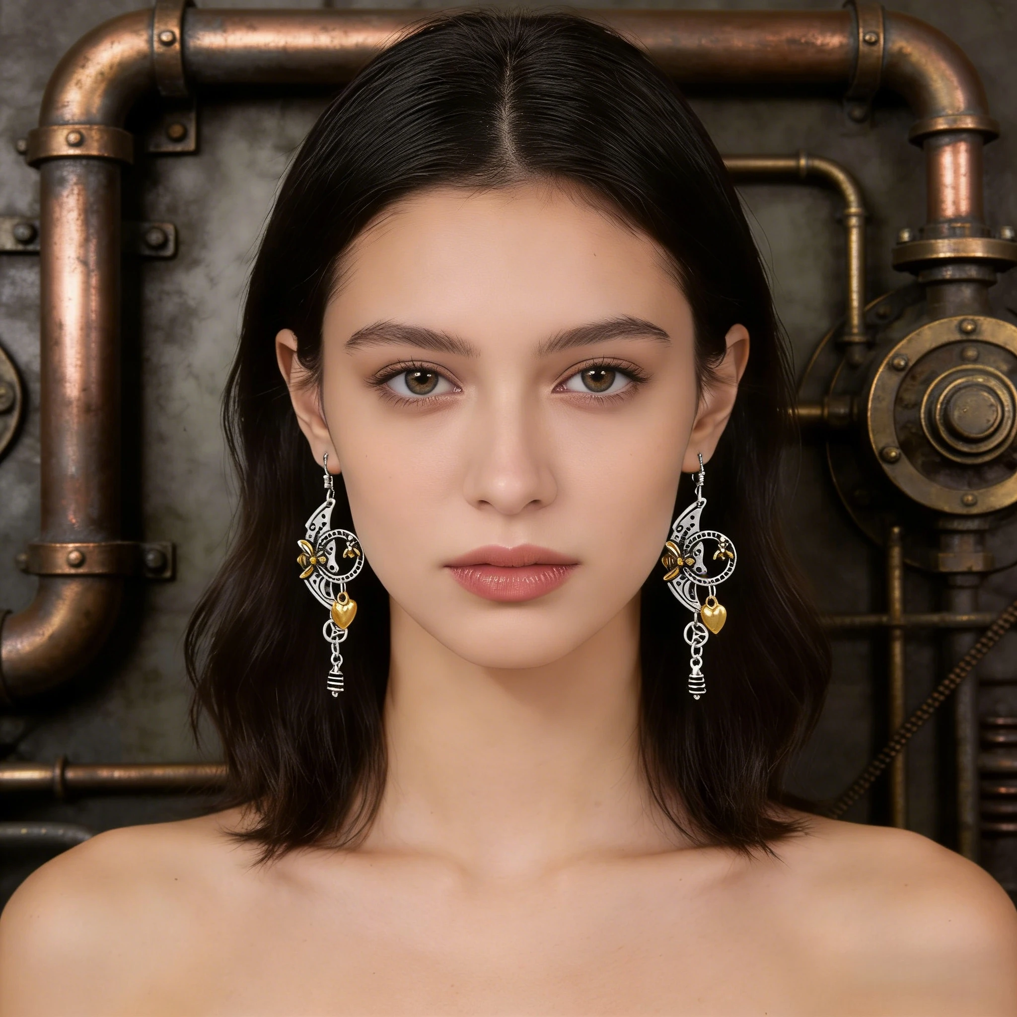 Mechanical gear pendant earrings bee roulette pointer vintage creative hot sale earring jewelry wholesale