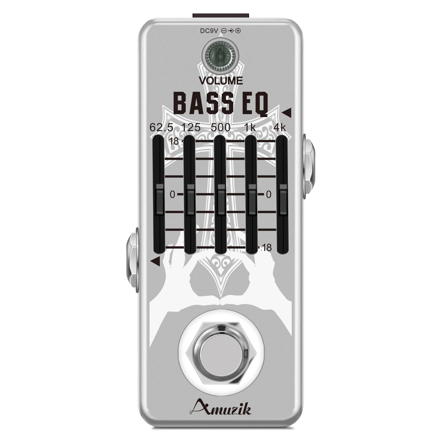 AMUZIK LEF-317B  Bass EQ Pedal 5 Band Equalizer Pedals For Bass Guitar With 5 Band Graphic Mini Size True Bypass