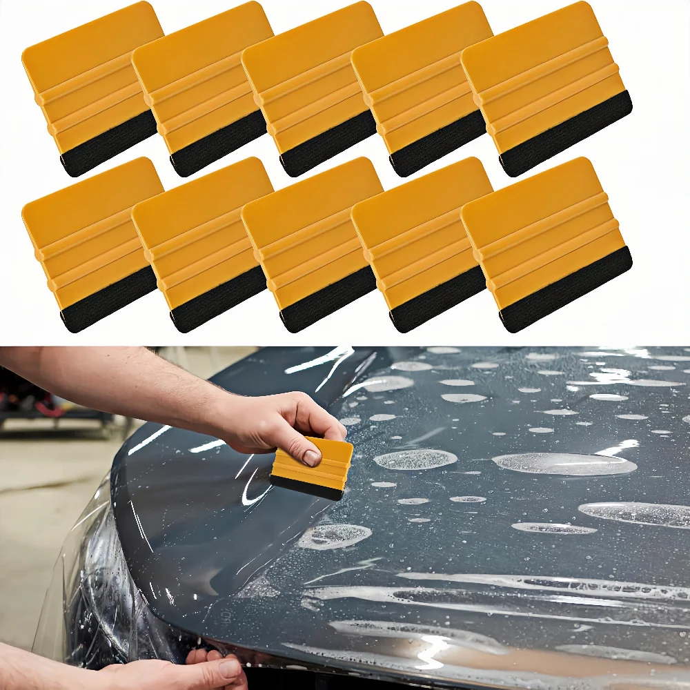 

Vinyl Installation Film Tinting Tools 10Pcs Felt Edge Squeegee Car Vinyl Wrap Scraper 4 Inch Wrapping Application Bubble Removal