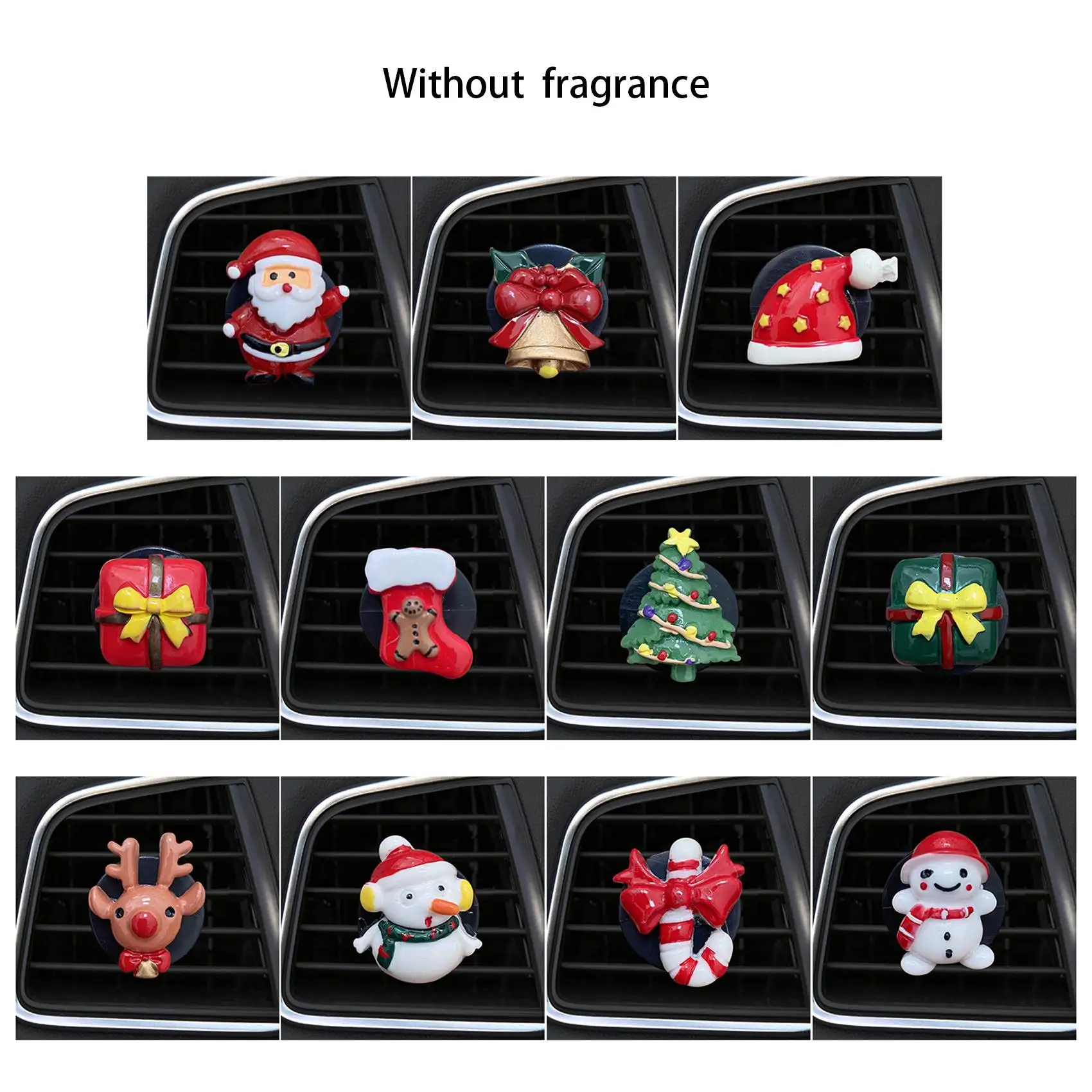 Car Decoration Christmas Air Vent Clip Christmas Tree Santa Car Air Vent Clips for Home Mascot Automotive Vent Clips