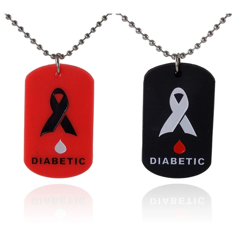 25 Stück Diabetiker-Silikon-Hundeanhänger Medizinischer Notfall-Warnanhänger Diabetes-ID-Halskette – Detail 2