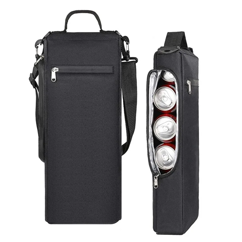 Black Golf Beer Sleeve Golf Cooler Bag Golf Accessories Beer Sleeve Large Capacity Oxford Cloth Insulated Cooler Sleeve Outdoor