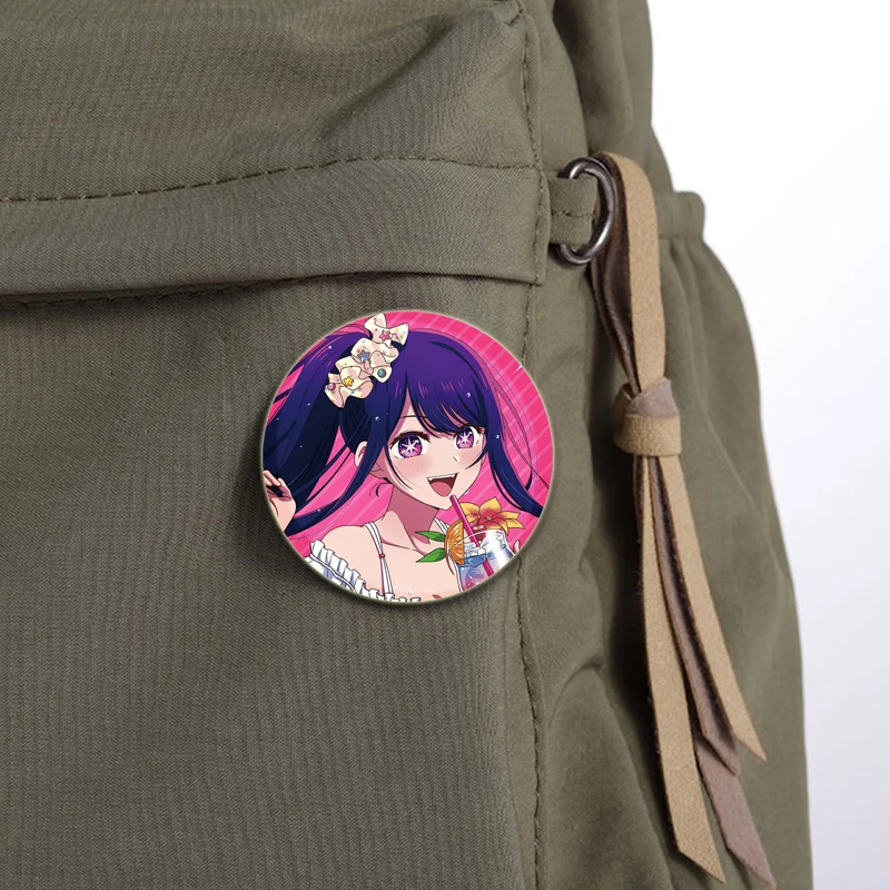 58/44/32mm Anime Oshi No Ko Pins Blik Badge DIY Custom Cartoon Broches voor Kleding Decoratie fans Collectie Geschenken