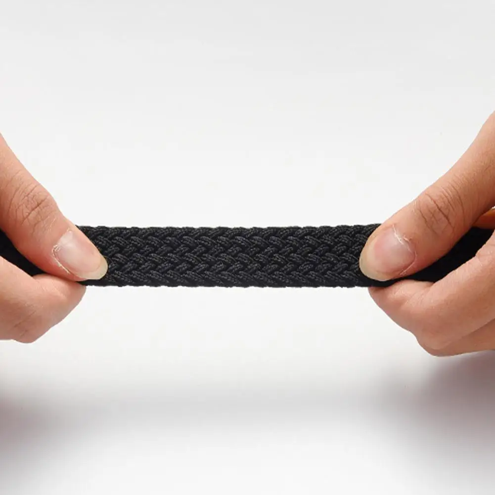 حزام كاجوال مرن منسوج للرجال والنساء، حزام خصر عصري قابل للتمدد مصنوع من خليط معدني بدون فتحة للجنسين قابل للتعديل #5