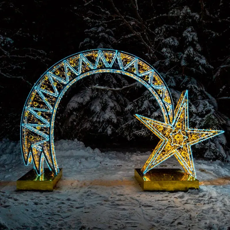 Custom. outdoor 3D decoration arch motif light for holiday